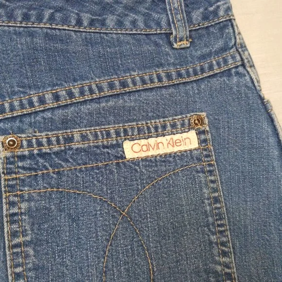 80s Classic Blue Mini Denim Skirt by Calvin Klein - Picture 3 of 4